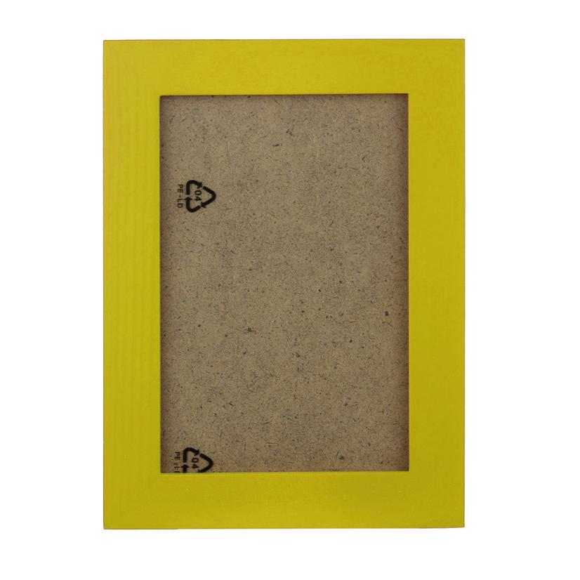 12 Colors Wood Photo Frame 15x11.5cm 1PC Simple Wooden Picture Frame Home Decor Wall Mounted Hanging Photo Frame 35: Yellow