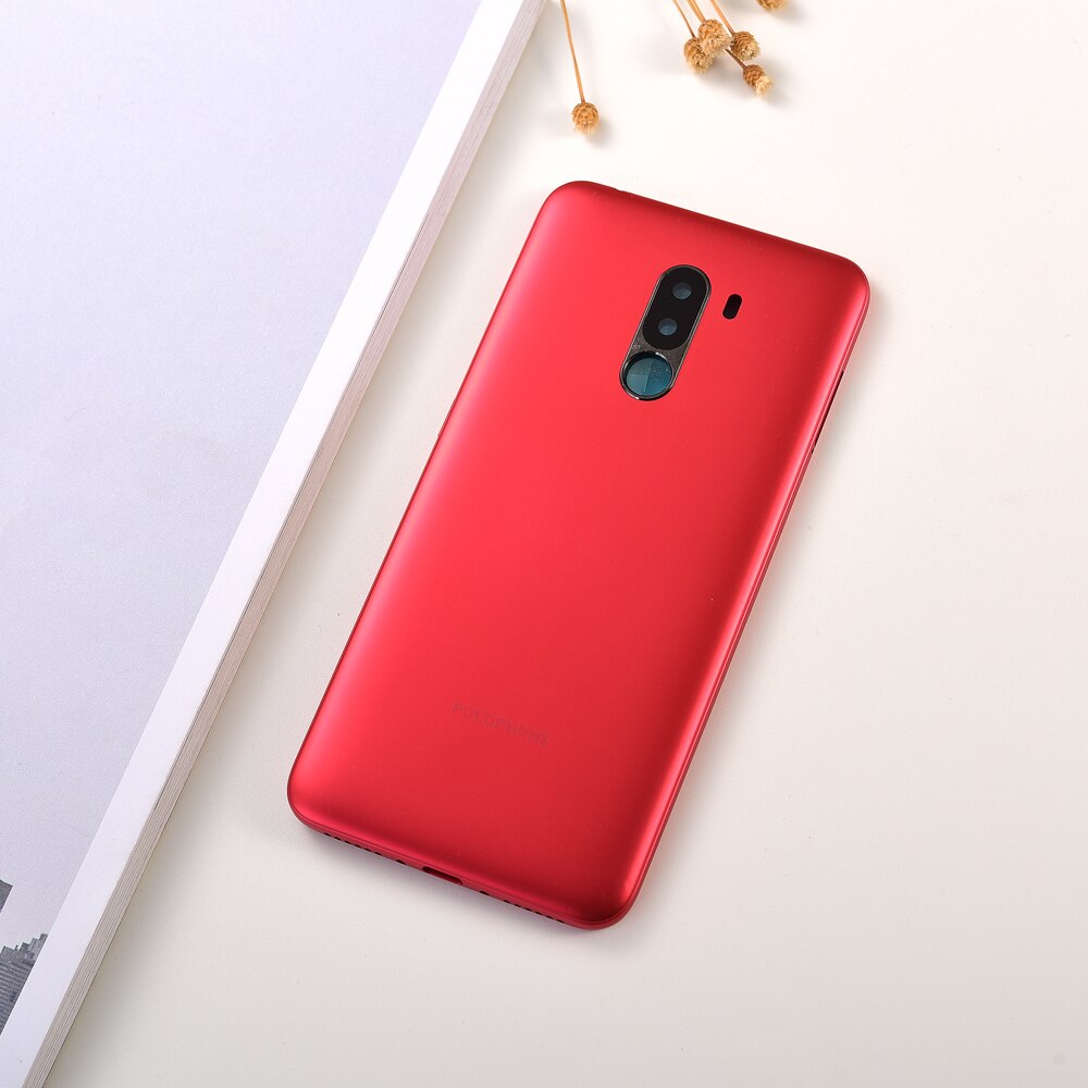 Xiaomi-carcasa de plástico para POCOPHONE F1, cubierta trasera para batería, Panel de repuesto para Pocophone Poco F1: Red