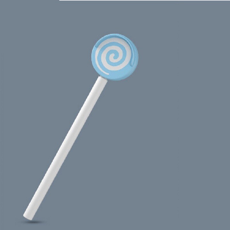 1Pcs Lollipop Kindje Tong Borstel Kind Tong Schraper Schoner Babyverzorging Baby Kids Babay Dental Care: Light Blue