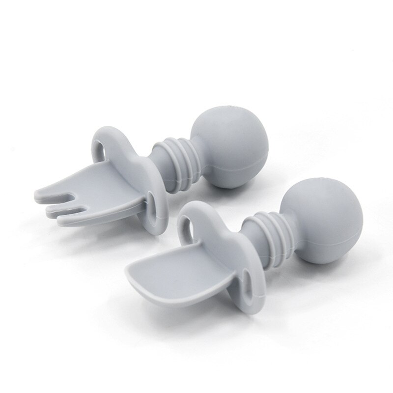 Baby silikon lecken gabel löffel Baby ausbildung Raubtier gabel löffel kurzen griff lernen zu molaren artefakt silikon weiche gabel löffel: Modell 3