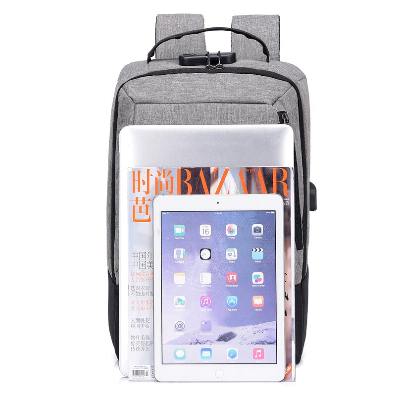 Mochila para ordenador portátil de 15,6 pulgadas con carga USB, bolsa para libros para la escuela, Mochila informal de viaje para adolescentes, para hombre