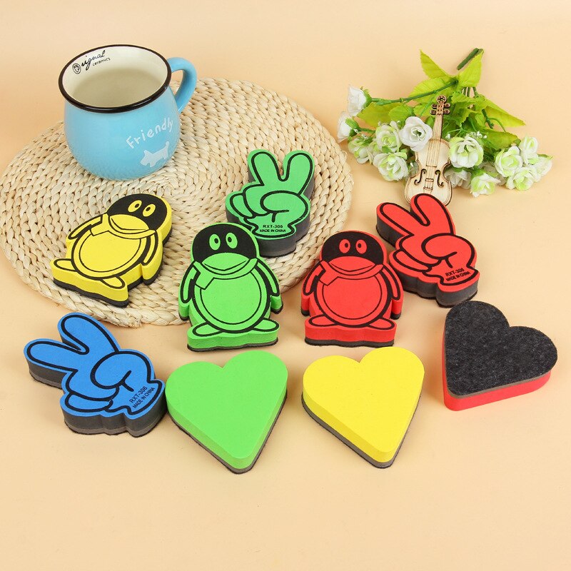 1 pièces couleur aléatoire magnétique tableau blanc gomme Kawaii effaçable tableau noir nettoyant mignon éponge blanc tableau marqueur craie gommes