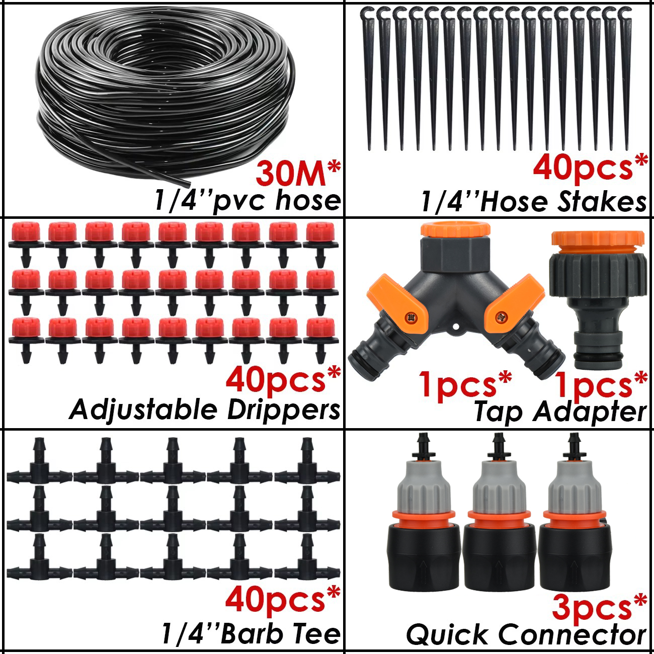 Sprycle 30–50 m Gartenbewässerung, Bewässerungssystem, Tropf-Set, verstellbare Nebeldüsen, automatisches Spray, für den Außenbereich, Hof, Gewächshaus: Navy Blau