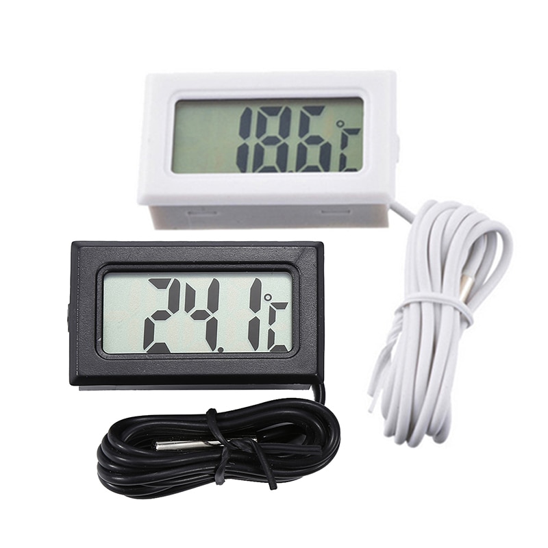 Mini LCD Digital Thermometer Indoor Convenient Temperature Sensor Aquarium Refrigerator Waterproof Probe Humidity Meter Gauge
