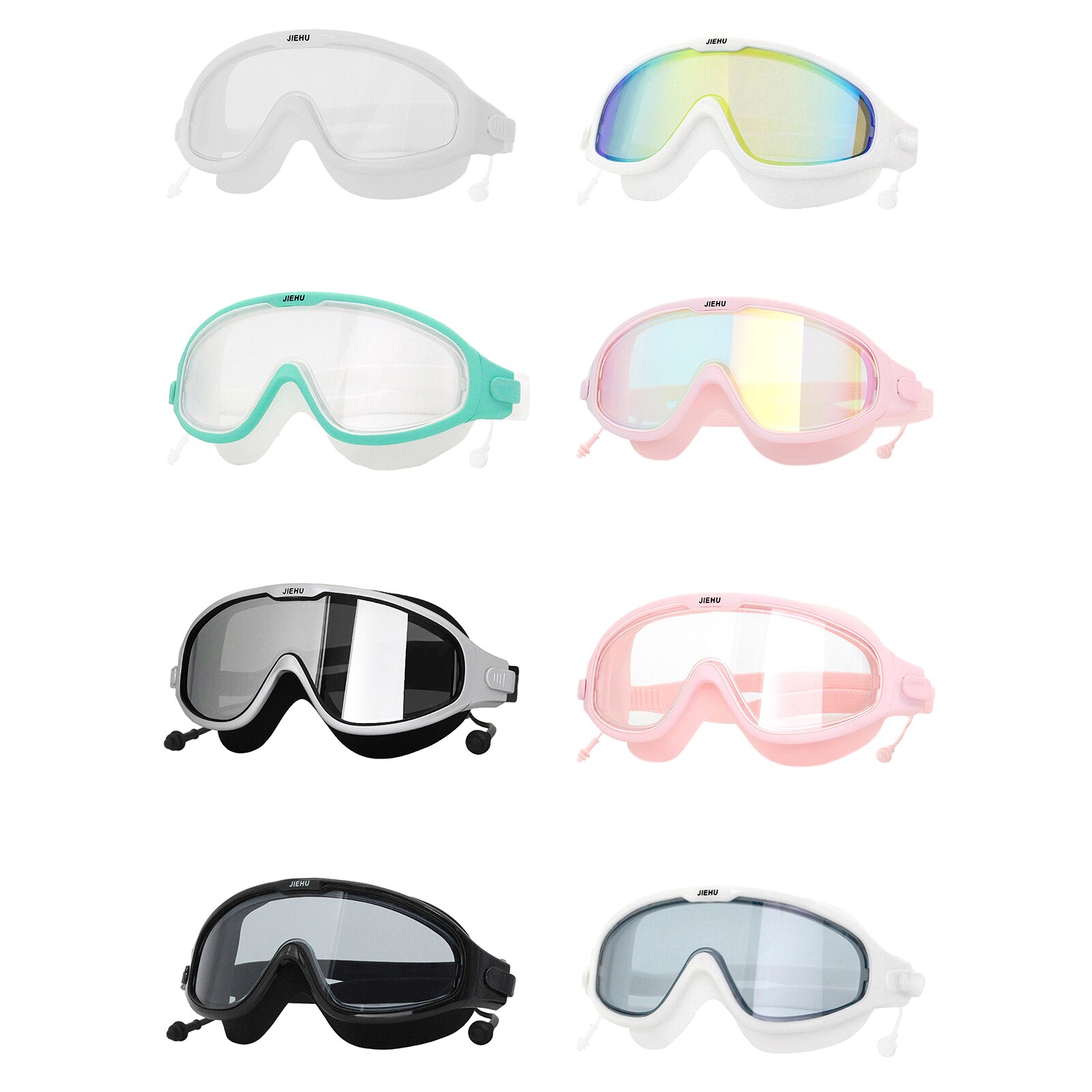 Swimming Goggle Glasses Large Frame Waterproof Anti-Fog No Leakage Eyes Protector UV protection adjustable straps equipment
