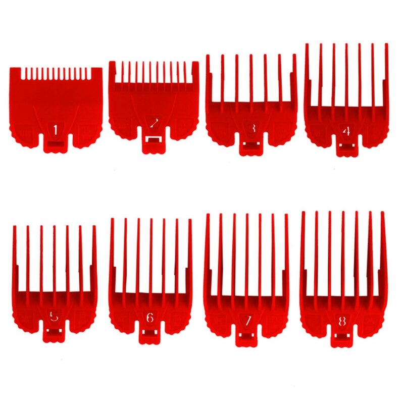 Hair Clipper Guide Combs Set,Wide Range from 1/16" to 1" Universal for Wahl Trimmers Clippers: Red