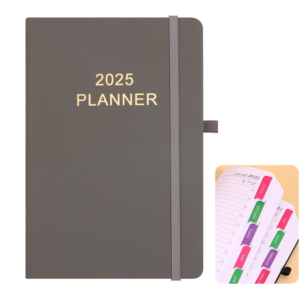 Schedule Journal Planner Notebook Efficiency Daily Planner Reminder Calendar Notebook PU with Straps Diary Book Office: green