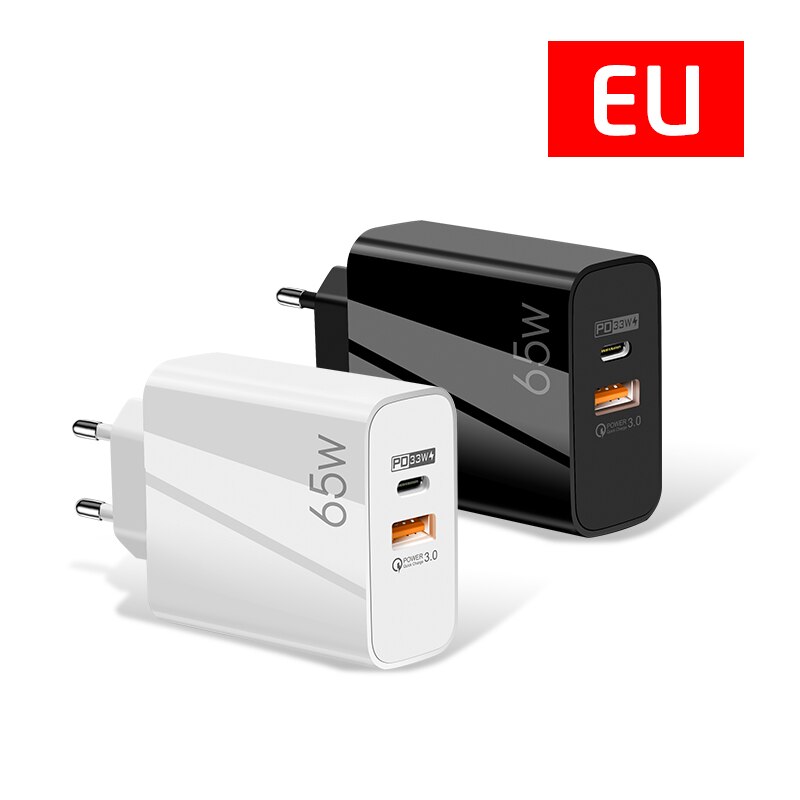 65w- gan usb-c-wandladegerät  pd 33w 4.0 für iphone 13 pro max , 12 12 3.0 macbook air, samsung galaxy und ipad pro
