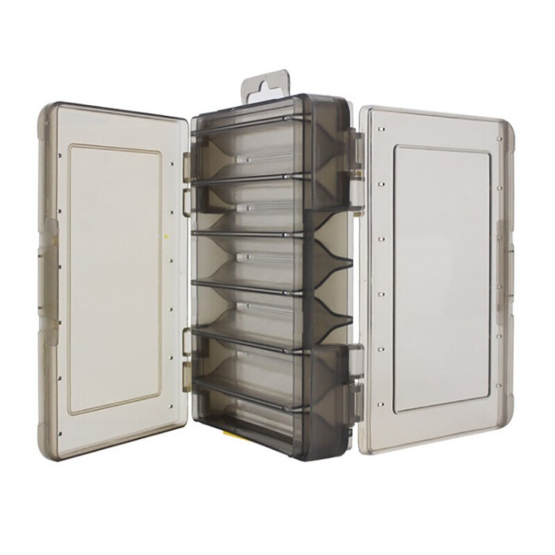 Double Sided Fly Fishing Tackle Box 12 14 Compartments Bait Lure Hook Storage Box Plastic Lure Storage Case High Strength h: A2