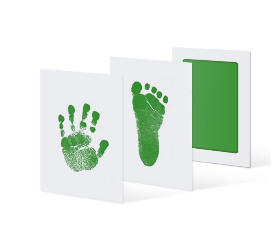 Extra Grote Pasgeboren Baby Handafdruk Of Voetafdruk Inktloze-Touch Inkt Pad 100% Niet-giftig & Mess Gratis (Zwart Groen Blauw Rood): Green