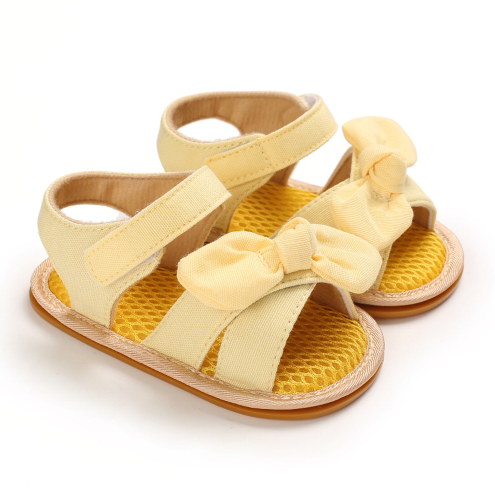 Baby Mädchen Sommer Bownot Sandalen Atmungsaktive Sanft Sohle Nicht-Unterhose Offene spitze Wohnungen Kleinkind Vor-Wanderer Baby Schuhe