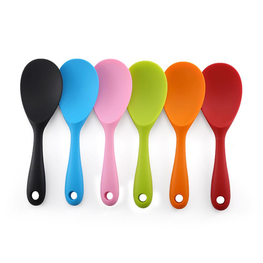1PC Kitchen Tool Rice Server Rice Spoon No-stick Silicone Rice Shovel Spoon Cooking Scoop Baking Tool Kitchen