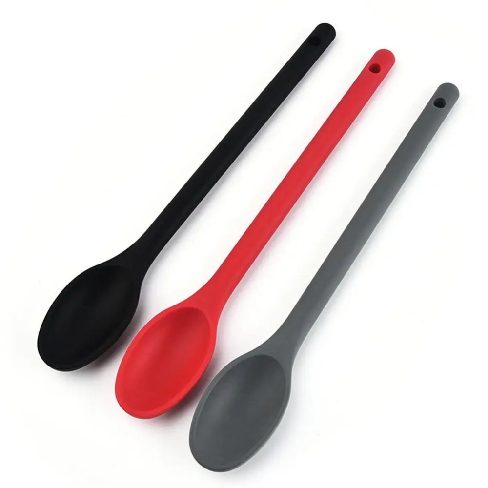 1-teiliger Silikon-Rührlöffel, antihaftbeschichtet, Küchenlöffel, Backlöffel zum Kochen, Rühren, Mischen und Servieren