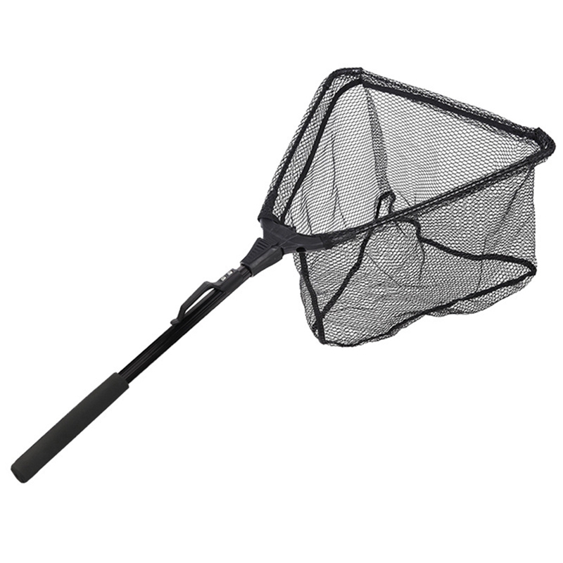 Floating Fishing Net,Folding Fishing Landing Net For Kayak, Fly, Catfish, Bass,Trout Fishing,Telescopic Handle: white