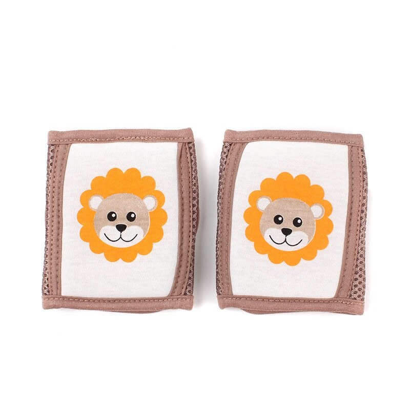 Cartoon Jongens Meisjes Kniebeschermers Kids Veiligheid Kruipen Elleboog Baby Peuter Baby Been Warmer Veiligheid Kids Mesh Knie Ondersteuning Beschermen: Khaki Lion