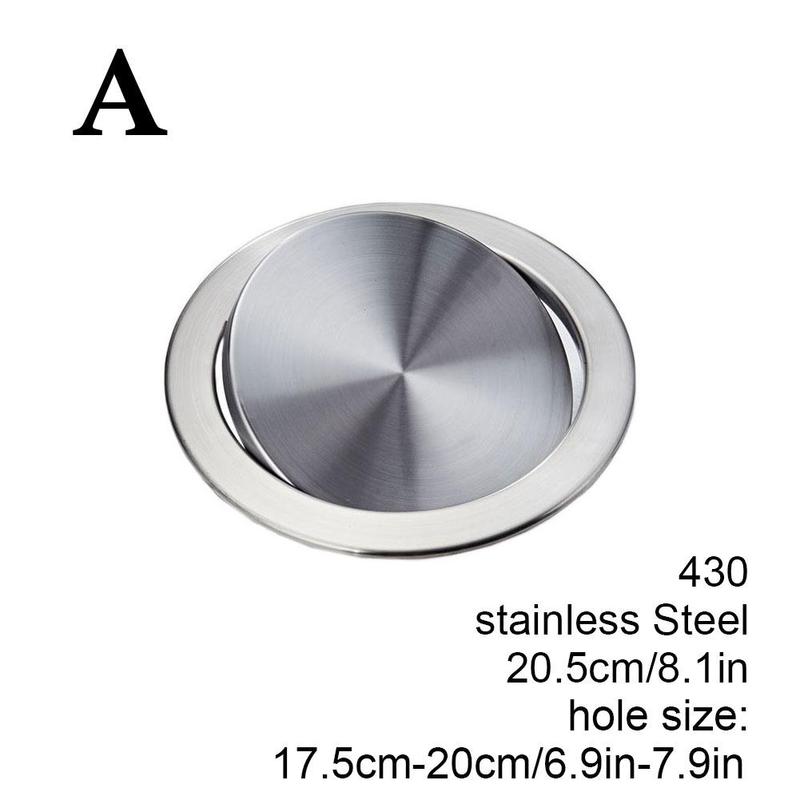 Built-in Countertop Lid Trash Can Lid Anti-rust Steel Lid Shake Lid Clamshell Kitchen Sink Tooling Lid Concealed Wholsale: A