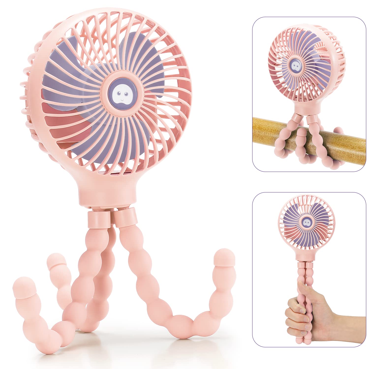 Ventilador de luz noturna de verão para carrinho de bebê portátil ventilador de cama de bebê recarregável usb ventilador operado por bateria acessórios para bebês