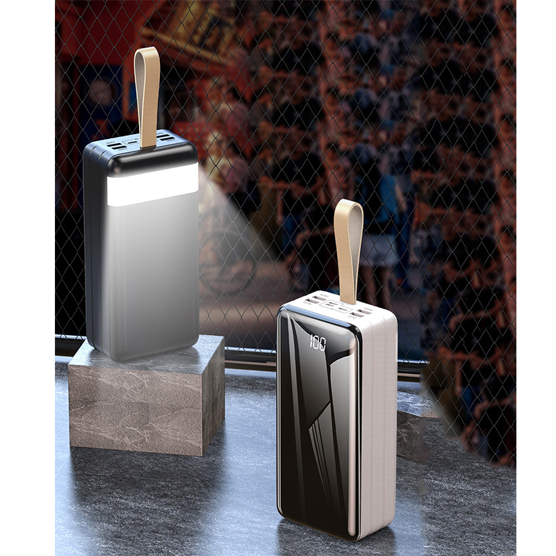 80000 mah powerbank mit 2 in ausgängen 4 poliertem lcd-bildschirm, intelligenter led-digitalanzeige und tragbarer externer stromversorgung