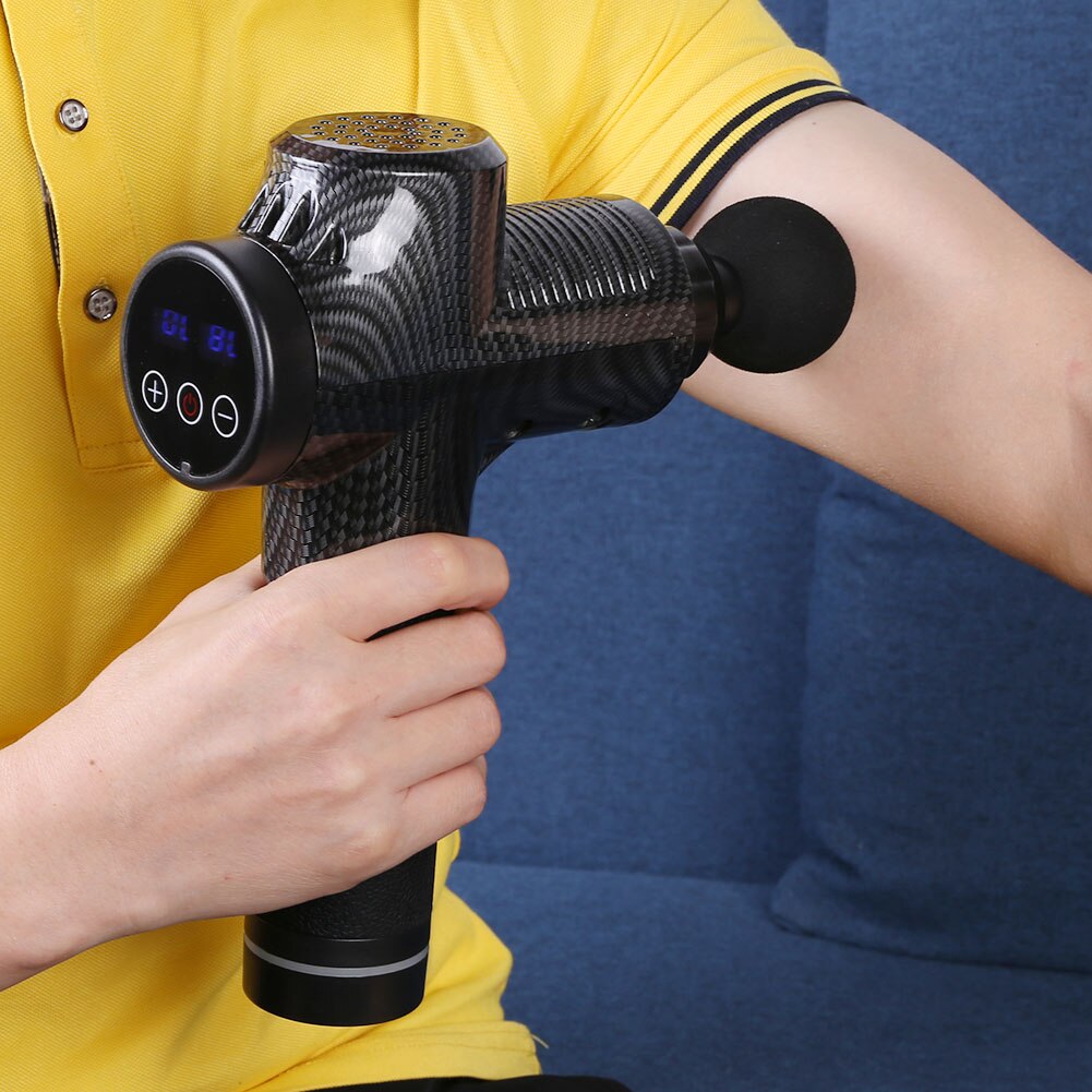 Elektrische massagepistool voor diepe spiermassage, spierpijn, lichaamsmassage, oefentherapie, fasciaal pistool met digitaal display