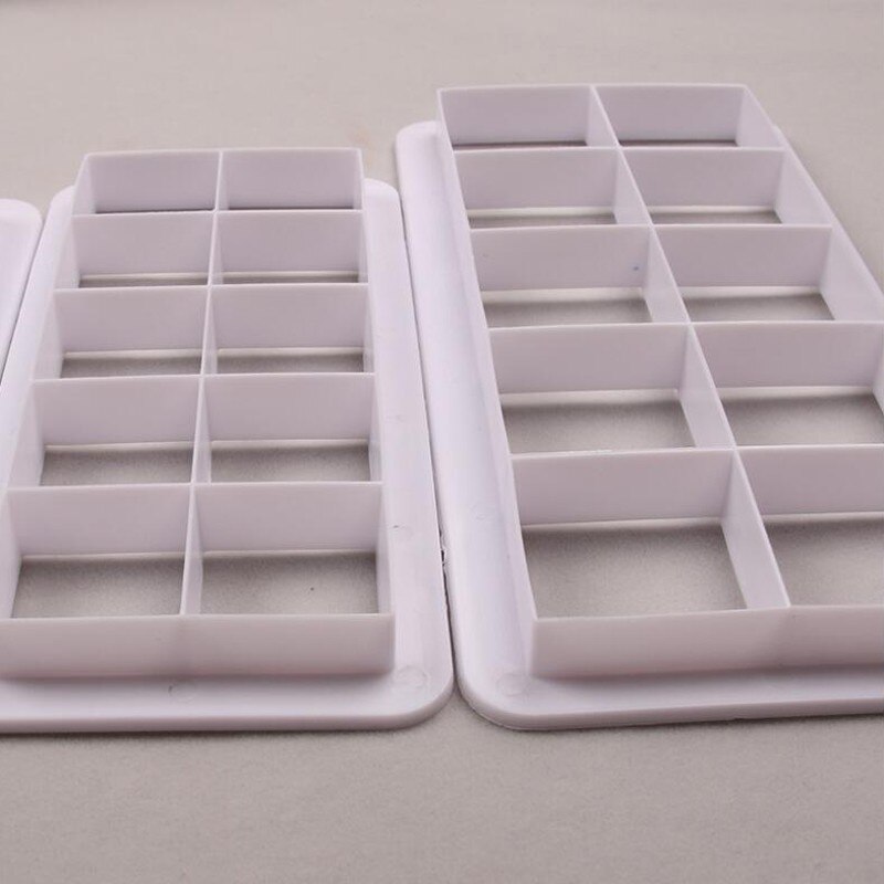 3Pcs Vierkante Cake Fondant Printen Mold Biscuit Mold Bakken Tools Cake Afdrukken Slit Film Diy Keuken Bakken Tools