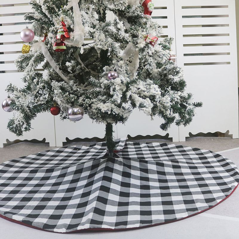 48 Inch Zwart Wit Rooster Kerstboom Rok Base Floor Mat Cover Ornament
