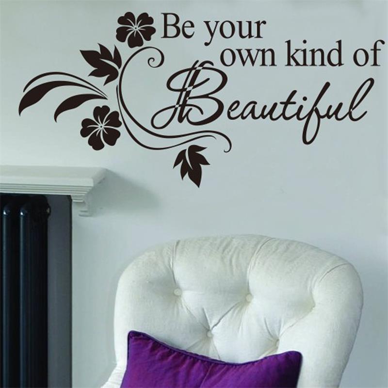 Be your own kind of beautiful vinyl wall sticker quotes lettering words for kids girls bedroom bathroom home decor decal