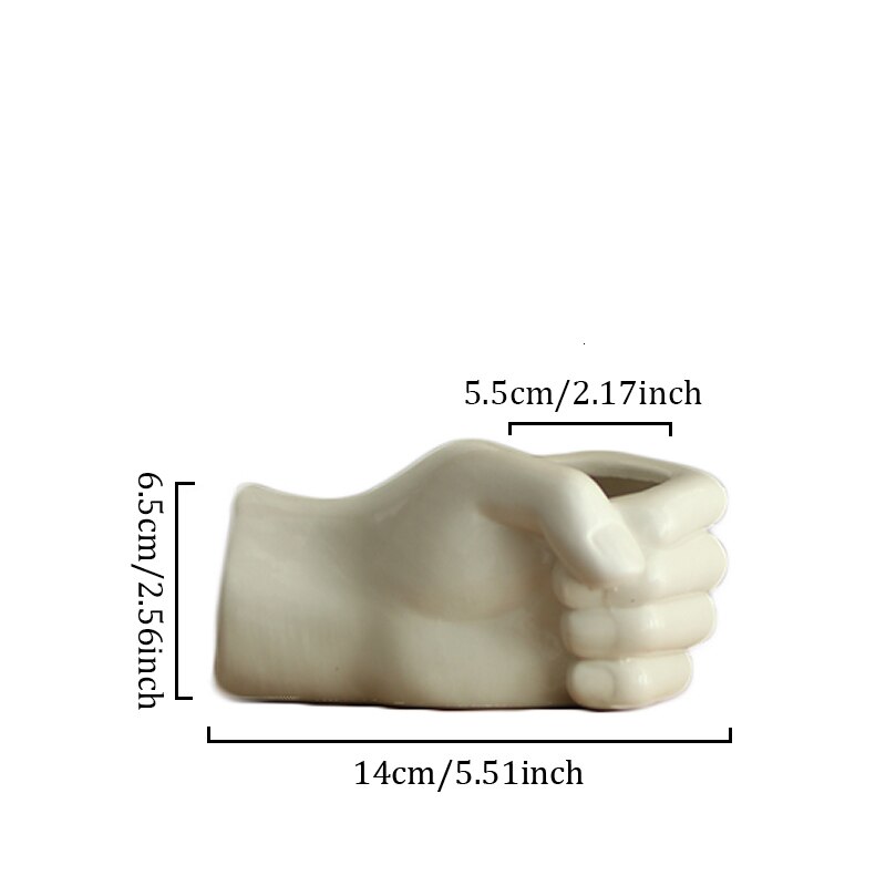 Hands-shaped Ceramic Vase White Fist Flower Arrangement Container Desktop Potted Decoration Home Decoration Accessories: A