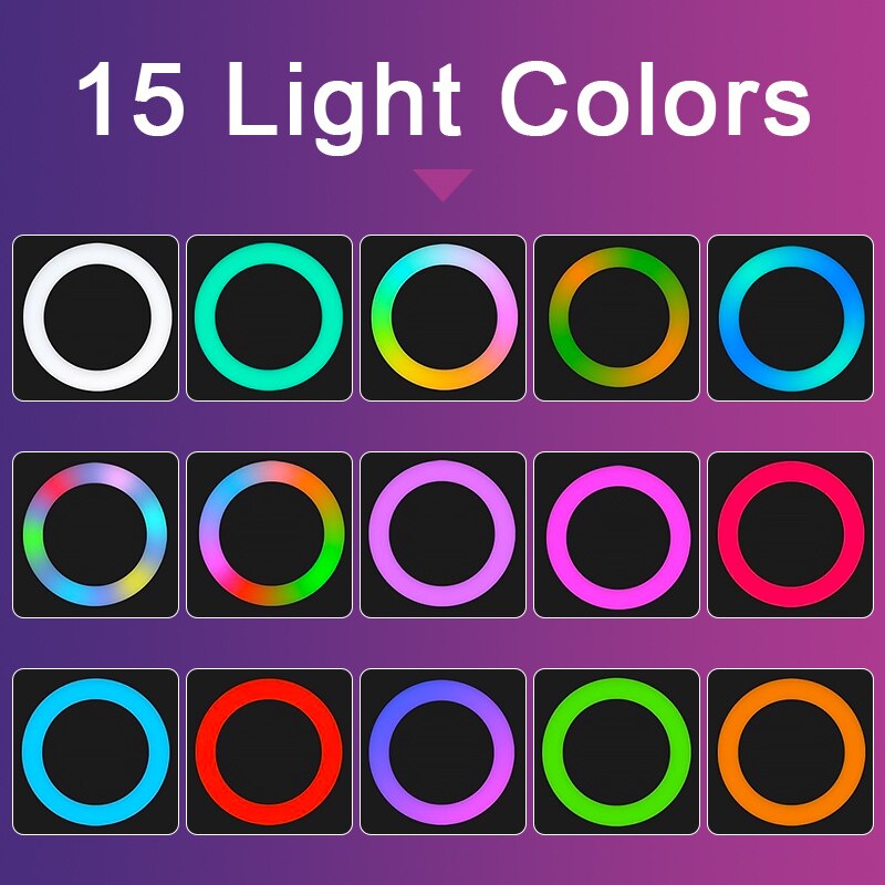 Universele Selfie Lamp Mobiele Telefoon Lens Draagbare Rgb Flash Ring 36 Leds Lichtgevende Ring Clip Light Voor Iphone 8 7 6 Plus Samsung