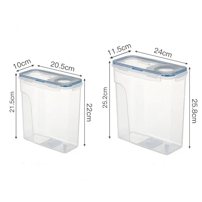 Recipiente hermético de armazenamento de cereais, 2.5/4l, à prova de umidade, insetos, balde de arroz, caixa de armazenamento de alimentos, plástico transparente, tanque selado
