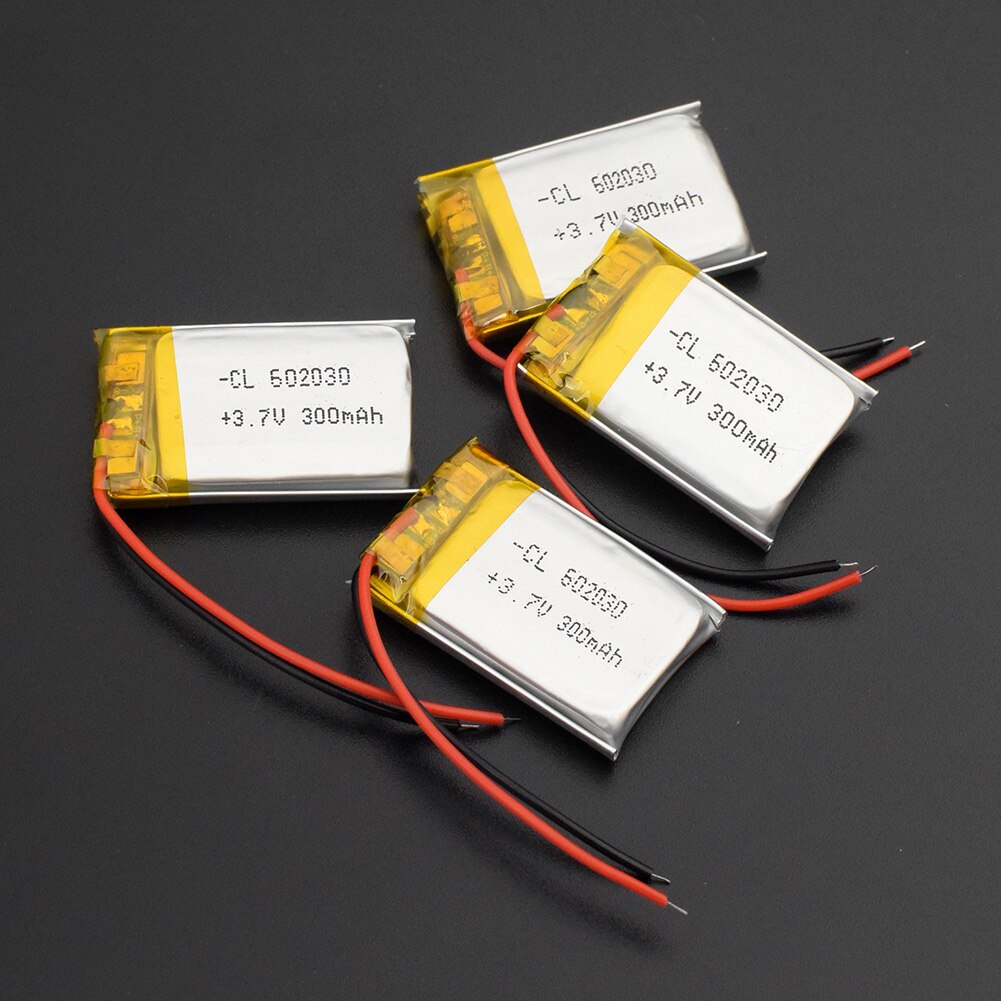 Polymer lithium battery 602030 300mAh 3.7V Li-po Rechargeable batteries li ion Battery for Bluetooth Pen Camera GPS MP5 MP3 MP4