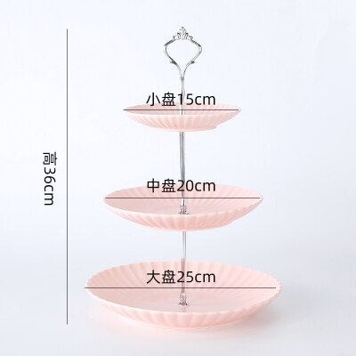 Nordic Ceramic Fruit Plate Three-layer Dessert Plate Cake Plate Multi-Layer Pastry Plate Candy Tray Shelf: E