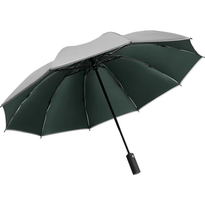 Parapluie Automatique 3 Plis Pailleté Noir - Imperméable, Anti-vent, Portable - Pour Pluie Et Soleil, Ouverture Rapide