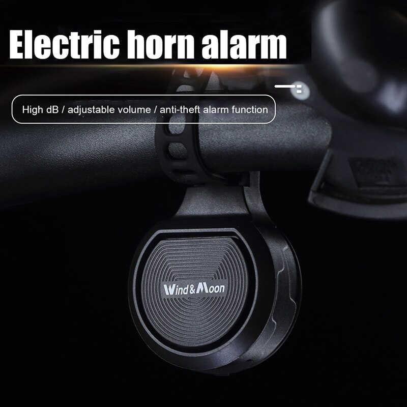 WIND&amp;MOON Portable 3-Gear Adjustable Bicycle Handlebar Horn High Decibel Safety Warning Anti Theft Alarm Bell Accessories