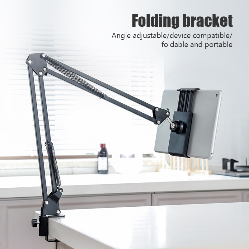 iPadhouder voor bed 360° ° Roterende Desktop Mount Telefoon Clip Stand met 70 cm Metalen Arm Voor 4.5 ~ 9.7 inch Telefoon Tablet Legering beugel: Default Title