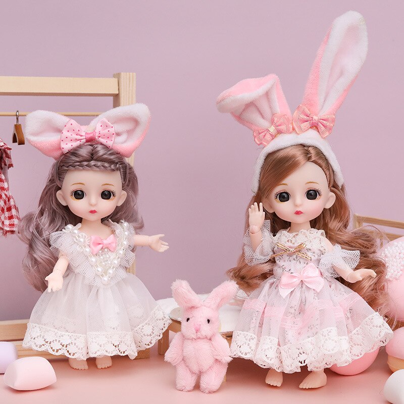 16cm Movable Joints Doll Princess Girl Children Toy Bjd Doll Full Set