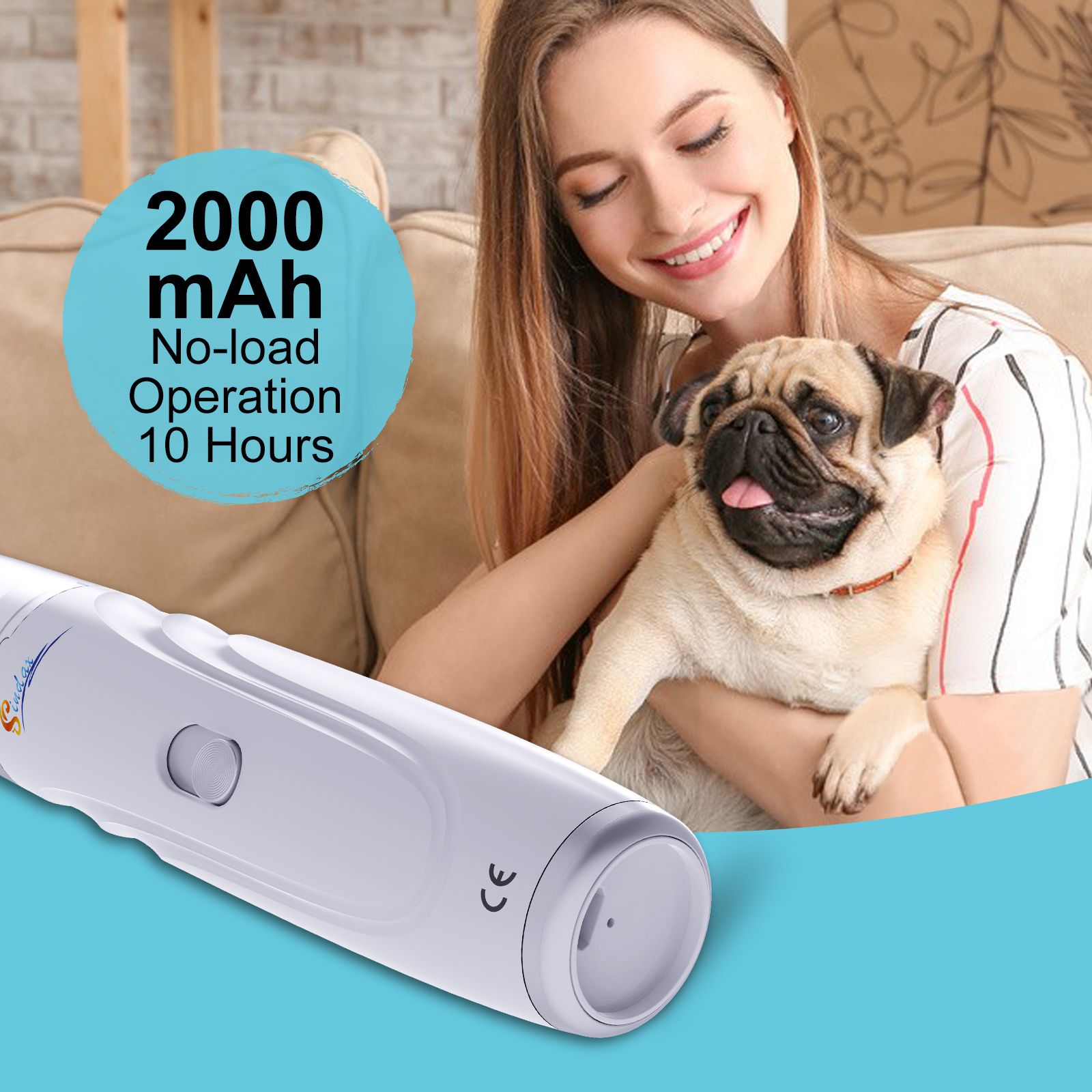 Hunde-neglesliber usb-genopladelig elektrisk kæledyrs-neglesliber og -trimmer smertefri kalk til hundekløer stille 2- hastigheder kæledyrs-neglefil