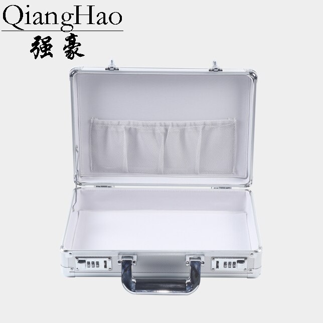 360*250*100mm Aluminum Alloy Portable Lock Box Toolbox Document Insurance Household Storage Box Metal Box with Lock Trumpet: Silver