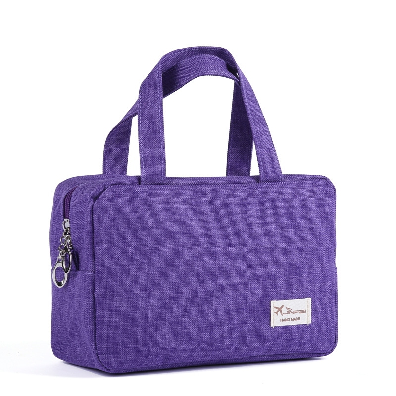 BOTUSI-sac de voyage pour cosmétique, sac de maquillage imperméable de grande capacité, Cubes d'emballage à main, organisateur de maquillage: purple