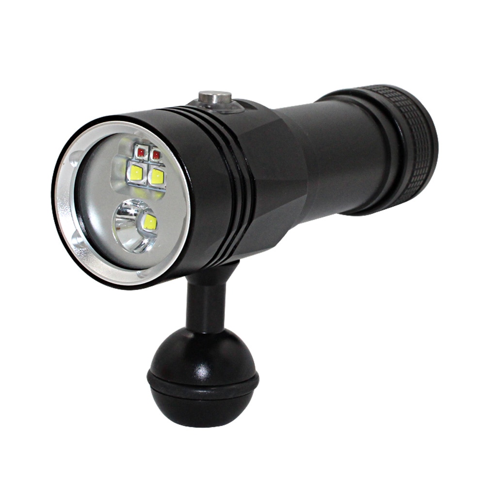 Lampe de plongée sous-marine XHP90, 80M de profondeur, lampe de poche pour caméra de photographie et vidéo, bleu blanc rouge