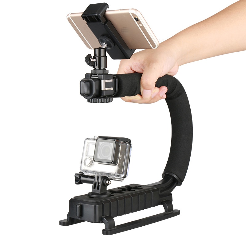 U-Grip Triple Schoenen Mount Video Actie Stabiliseren Handle Grip Rig Voor Iphone 8 X Gopro Smartphone Nikon Canon dslr Camera