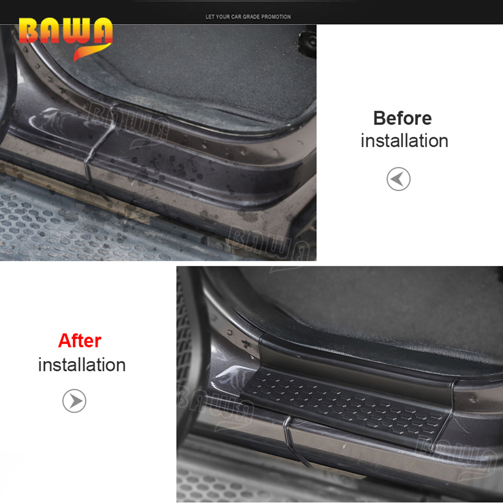 Car Accessories for Jeep Wrangler JL JT 2022 Welcome Pedal Cover Door Enter Guard Sill Scuff Plate Black