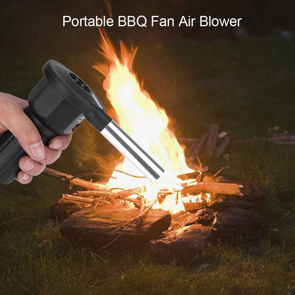 Soplador de aire portátil para barbacoa y Picnic, ventilador de cocina de acero inoxidable, seguro para el hogar, con sistema de encendido más rápido