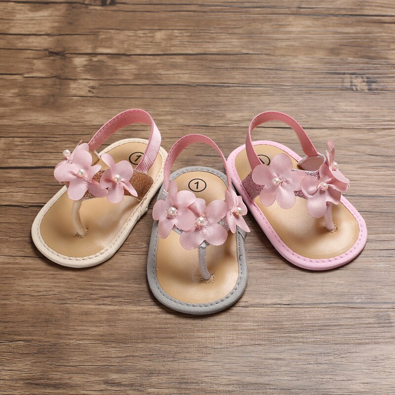 Newborn Infant Baby Girls Flower Sandles Prewalker Shoes