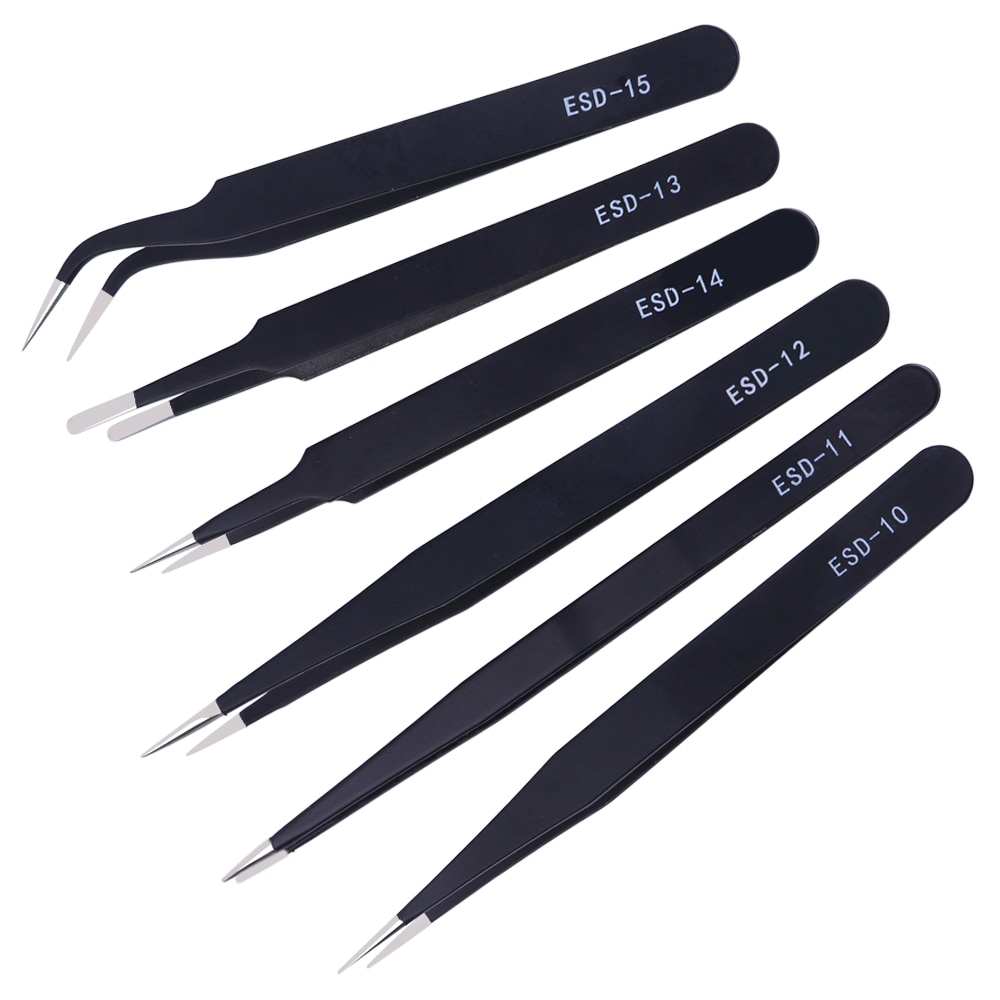 1 stücke Schwarz Edelstahl Wimpern Pinzette Antistatische Aufkleber Clip Für Falsche Wimpern Verlängerung Strass Pflücker JIESD10-15