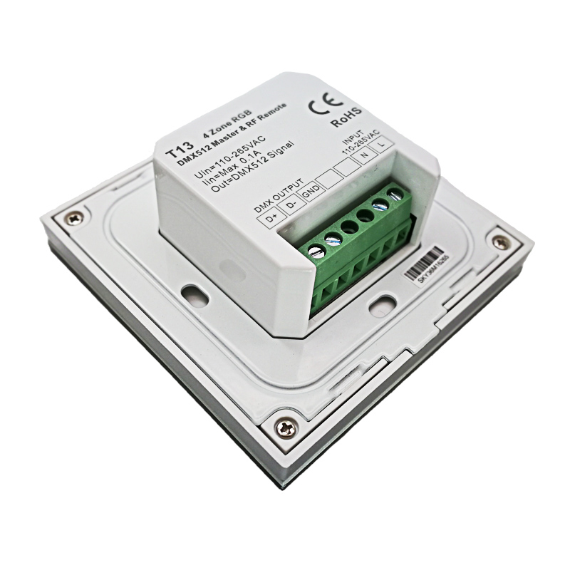 Led Dmx RGB Strip Controller 100V-240V High Voltage Input DMX512 Master Control Touch Panel Wall Mount String Tape Ribbon Dim