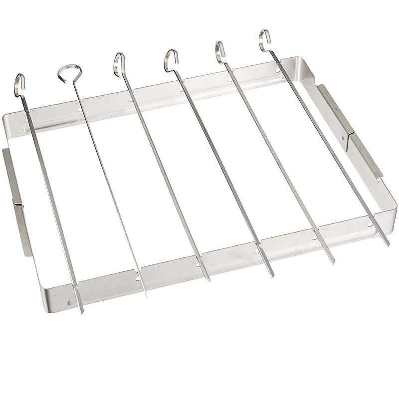 Support de brochettes de barbecue en acier inoxydable, pliable et Durable, avec 6 pièces