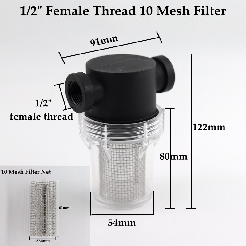 1/2 3/4 1 Inch Garden Watering Filter Pond Irrigation Filter Aquarium Fish Tank Water Pump Strainer 10~80 Mesh Filter Screen: 1I2 Inch 10 Mesh