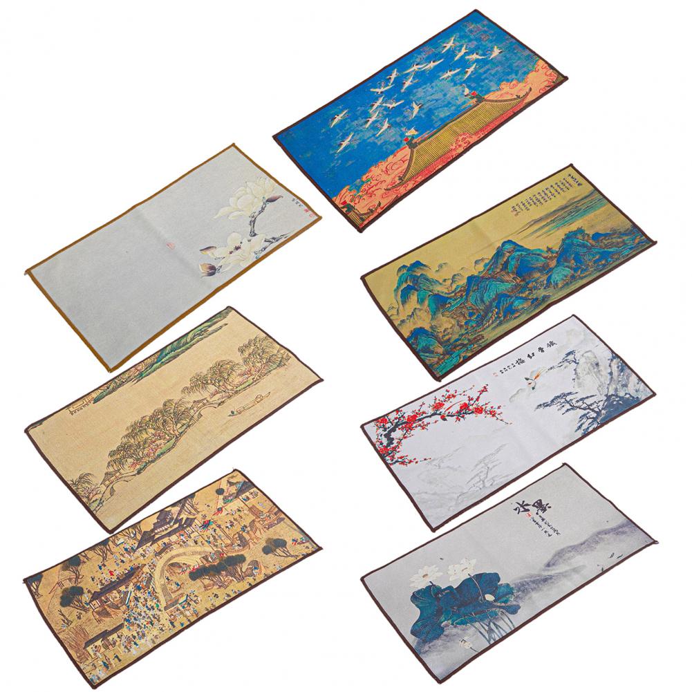 Chinese Painted Tea Towel Absorbent Rag Cotton Flax Table Cleaning Cloth Tea Cloth Household Dish Cleaning Wipe салфетки на стол