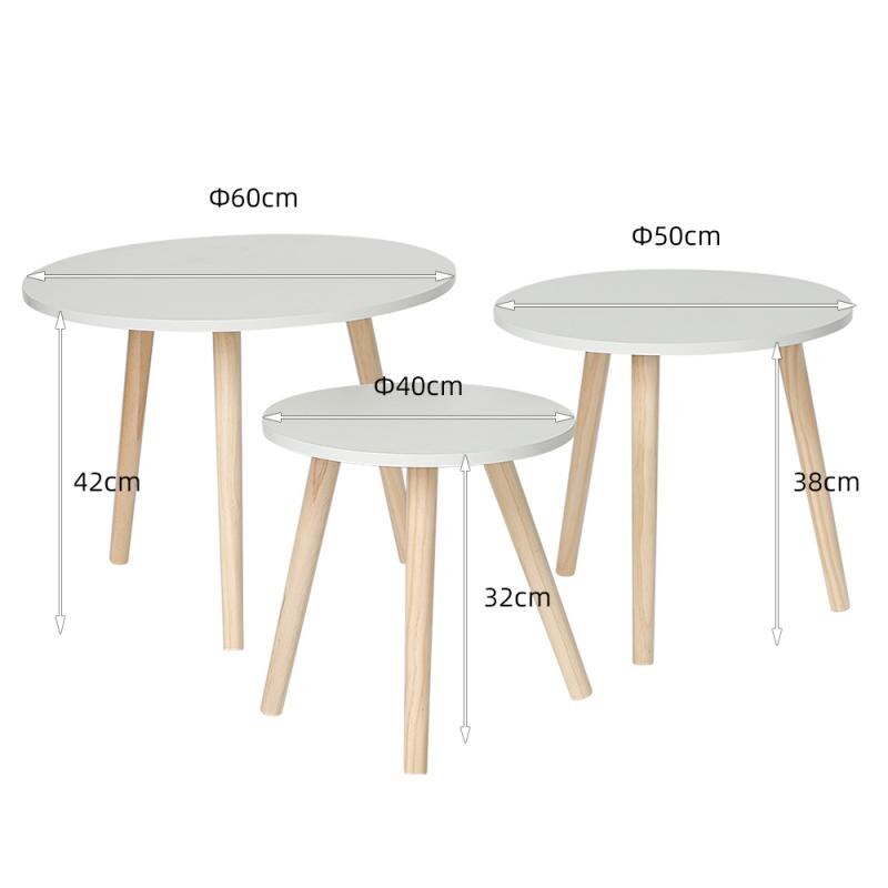Ronde Nordic Hout Salontafel Bed Bank Bijzettafel Thee Fruit Snack Service Plaat Lade Keuken Bar Tafel Meubels hwc: Default Title