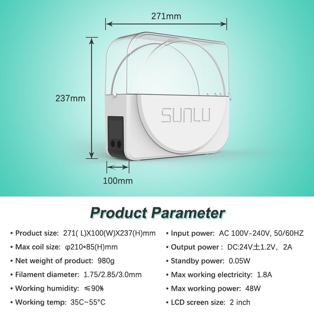 SUNLU – séchoir à Filament exclusif S1, boîte de séchage, stockage, économie de matériaux arides, Machine FDM, accessoires pour imprimante 3D